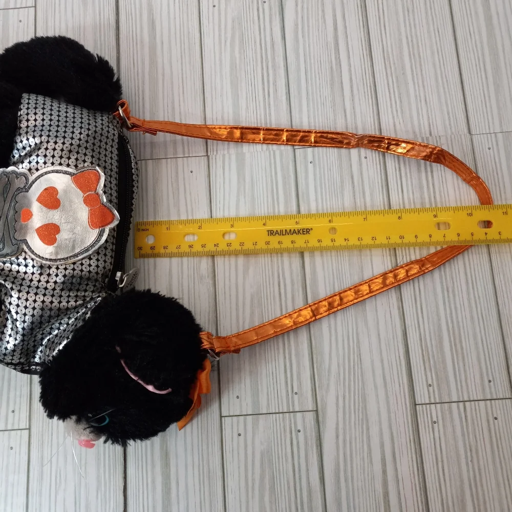 Poochie & Co Plush Black Kitty Cat Witchy Kids Childs Purse
